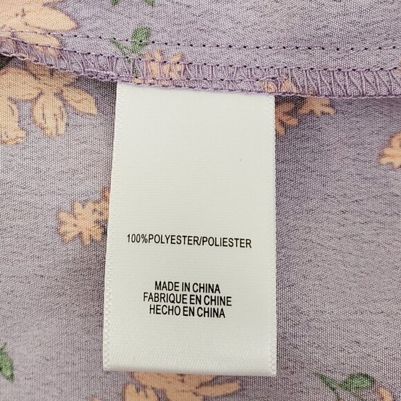 Wayf Mini‎ Dress Small Delancy Smocked Waist Lavender Floral Print Boho NWT - Picture 7 of 12